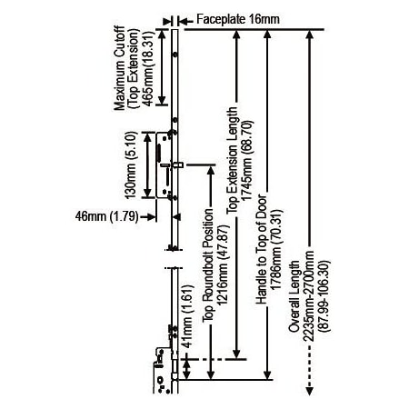 Strybuc Manual Top Round Bolt Ext 850-8778675